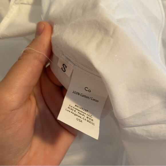 Co Essentials White Cotton Long Sleeve Drapey Top Blouse Small - Picture 6 of 10